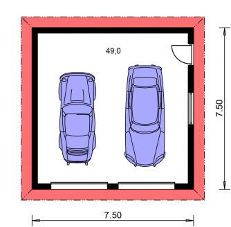 Floor plan of ground floor - DVOJGARÁŽ C